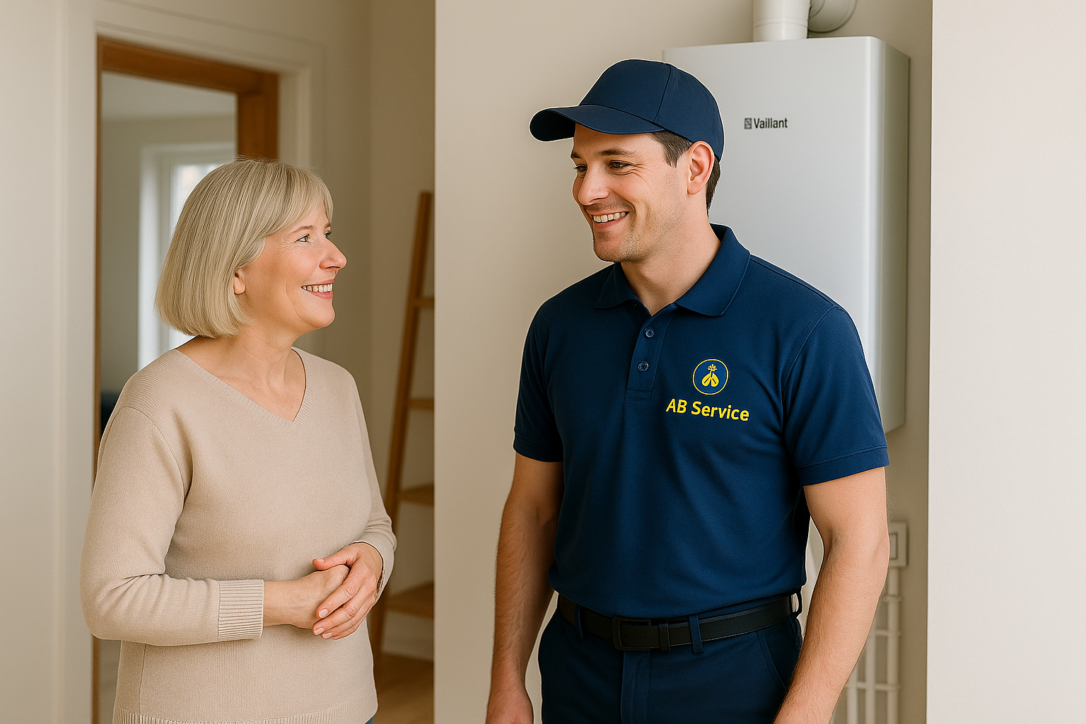 Technieker voert onderhoud uit aan gasketel in Antwerpen